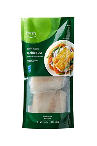 Fresh Brand – Wild Caught Pacific Cod Skinless Fillet Portions, 1 lb (Frozen), Sustainably Sourced, Phosphate Free