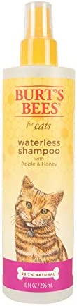 Burt’s Bees for Cats Natural Waterless Shampoo with Apple and Honey | Cat Waterless Shampoo Spray | Easy to Use Cat Dry Shampoo for Fresh Skin and Fur Without a Bath | Made in the USA, 10 Oz