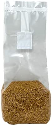 Olympus Myco Sterilized Grain Bag for Mushroom Spawn | Millet Substrate | 0.2 Micron Filter | Mycology Grow Bags | Mycologist Recommended (3 lbs)