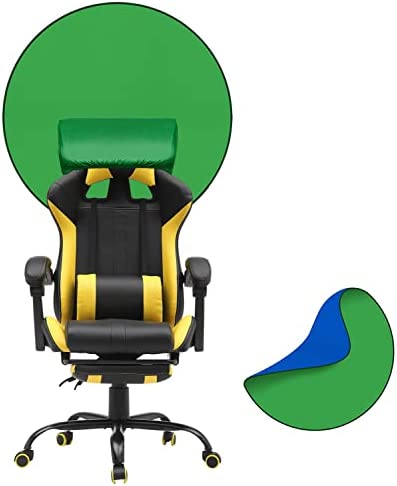 CAMOLAPortable Green Screen Chair 75cm,Webcam Backgroun Collapsible Green Background for Video Chats, Zoom, Skype, Video, Photo Green Screen for Chair【ONLY PC Gaming Chairs with Headrest】