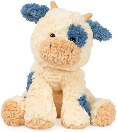 GUND Cozys Collection Cow Stuffed Animal Plush for Ages 1 and Up, Cream/Blue, 10â€