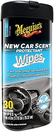 Meguiar’s G4200 New Car Scent Protectant Wipes – 30 Wipes