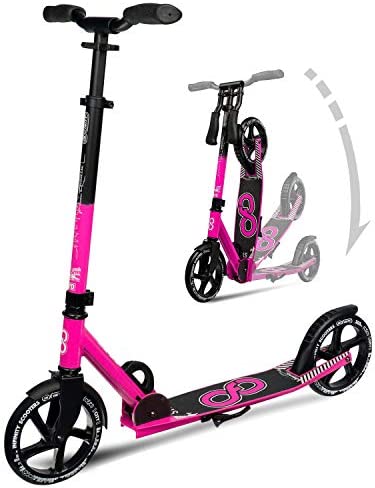 Crazy Skates Foldable Kick Scooter – Kick Scooters for Adults, Teens and Kids with Carrying Strap – Fast Folding, Adjustable Handlebars and Lightweight