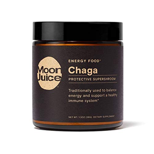 Chaga by Moon Juice – Organic Chaga Mushroom Powder Extract (240mg 1,3 & 1,6 Beta-Glucans per serving) – Supports Energy & Healthy Immune System – Vegan, Non-GMO & Gluten-Free (1.3oz)