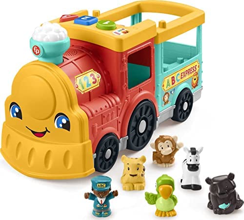 Fisher-Price Little People Toddler Learning Toy Big Abc Animal Train With Smart Stages & 6 Figures For Ages 1+ Years,Large