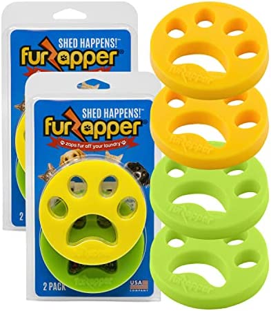 FurZapper Pet Hair Remover for Laundry, 4 Count – Reusable Dog & Cat Hair Remover Tool As Seen on Shark Tank – Removes Pet Fur, Hair, Lint, Dander from Clothes & Laundry – One FurZapper Per Pet
