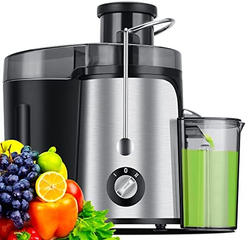 Juicer Machine, 600W Juicer with 3.5” Big Mouth for Whole Fruits and Veg, Juice Extractor with 3 Speeds, BPA Free, Easy to Clean