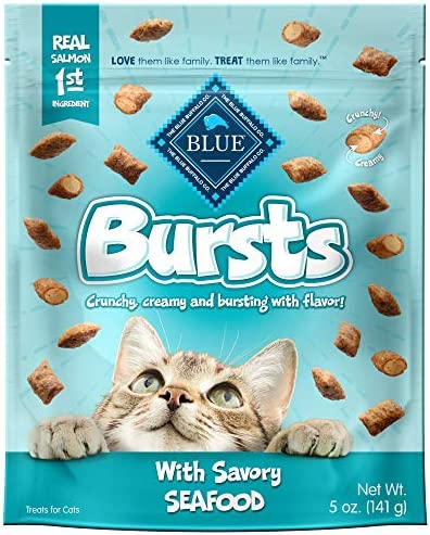 Blue Buffalo Bursts Crunchy Cat Treats, Seafood 5-oz Bag