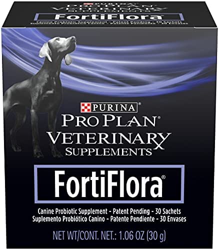 Purina FortiFlora Probiotics for Dogs, Pro Plan Veterinary Supplements Powder Probiotic Dog Supplement – 30 ct. box (Packaging May Vary)